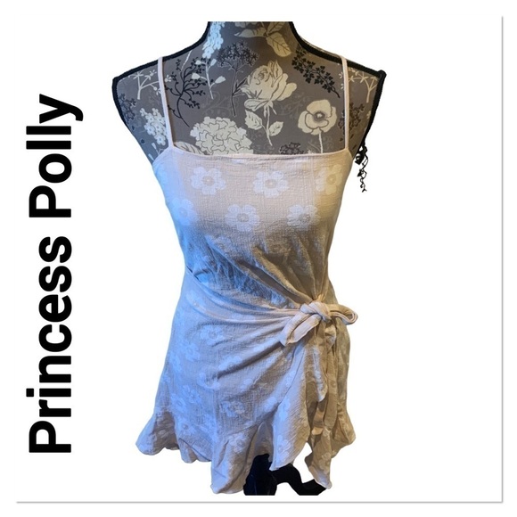 PRINCESS POLLY Slip Dress Beige Floral Size XS - Picture 1 of 7
